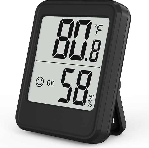 Digital Hygrometer Indoor Thermometer, 2.7in Room Humidity Meter with High Accurate Sensor, Black