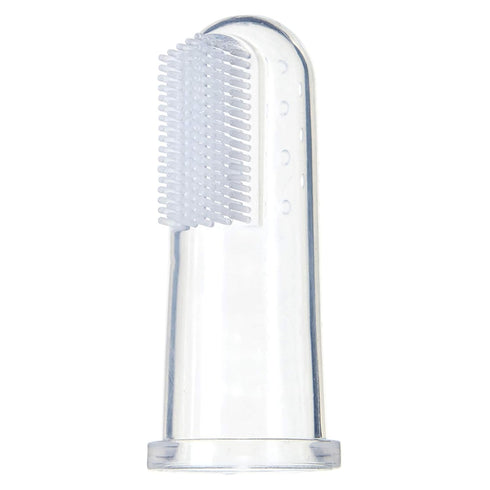 Brilliant Baby Finger Toothbrush - Silicone Gum Massager and Teether Brush for Babies and Toddlers, Clear, 2 Count