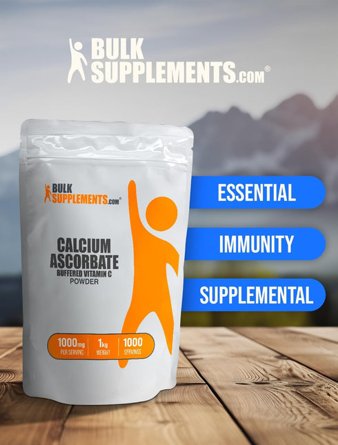 BulkSupplements.com Calcium Ascorbate Powder, Buffered Vitamin C Supplement, Gluten Free, 1000mg per Serving, 1kg