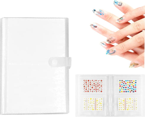 Nail Sticker Album Storage Book with 144 Slots for Nail Art Decals Stickers Organizer Display Book, No Stickers Included