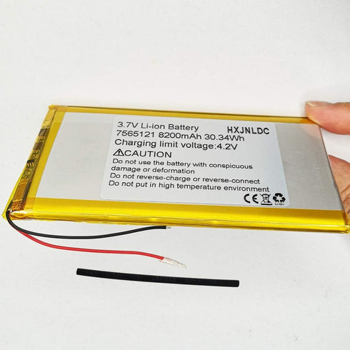 HXJNLDC 3.7V 8200mah 7565121 3.7-5V 2-Wire DC Rechargeable Lithium Polymer Replacement Battery for DIY Electronic