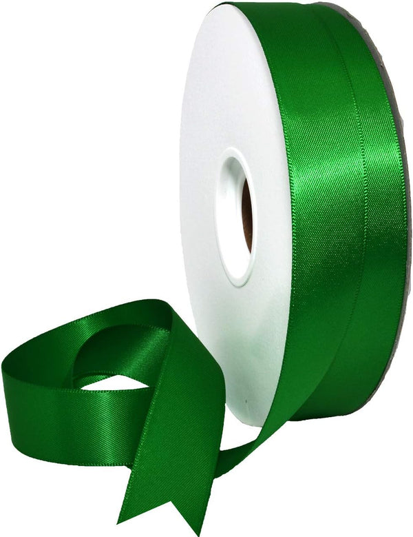 Morex Ribbon Double Face Satin Ribbon 7/8" X 50 YD Emerald for Gift Wrapping, Birthday Cards, Wedding Gifts