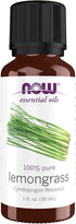 NOW Essential Oils Lemongrass Oil, 100% Pure, 1-Ounce, Uplifting Aromatherapy Scent