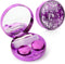 Contact Lens Case, Bling Constellations Travel Kit with Tweezers, Remover Tool, Mirror & Solution Bottle (Purple)