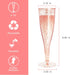 Disposable Champagne Flutes - 6PC Rose Gold Glitter Plastic Glasses for Parties, 6.5 OZ Capacity