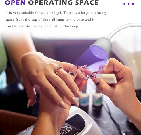 LED UV Nail Lamp, Mini U V Light for Gel Nails, 18W Rechargeable Nail Light Dryer with 60s Timers