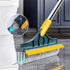 2 in 1 Floor Brush Scrubber with Long Handle, 2023 Upgrade Stiff Bristle Cleaning Brush with Squeegee for Bathroom &