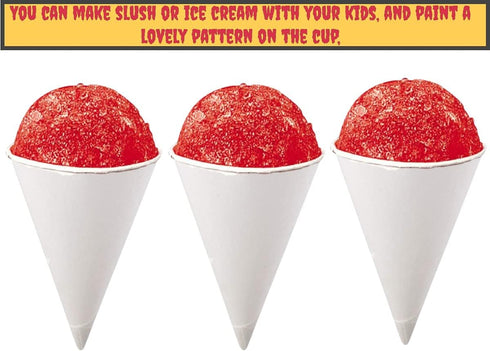 Smygoods Disposable White Paper Cone Cups, Pack of 100-4.5 oz, Eco-Friendly for Events