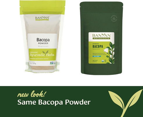 lb. Banyan Botanicals Bacopa Powder Organic Bacopa Monnieri Supplement Nootropic Herb Focus and Concentration