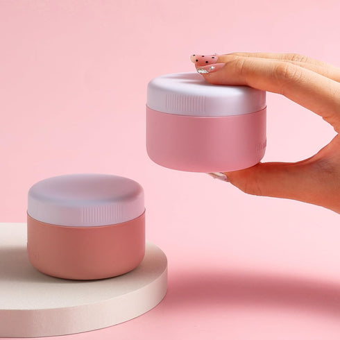 Travel Containers for Toiletries, Silicone Cream Jars BPA Free, TSA Approved 2oz Travel Size Containers, Leak-proof Travel Essentials with Lid for Cosmetic Face Hand Body Cream (4 Pack) by kuangre