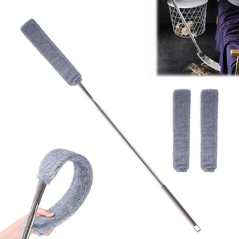 Retractable Gap Dust Cleaner, Microfiber Hand Duster, Telescopic Dust Brush for Home Cleaning, 55.2in, Grey