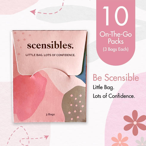 Pack, 3 Pack, Set 10) Scensibles Disposal Bags (Travel Bags per of - For Tampons, Liners, Condoms & More - Compact