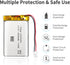 ViCep 3.7V 2000mAh 103454 JST-PHR-02 2-Pin Lithium Polymer Battery Rechargeable with Wires and Connector for Bluetooth