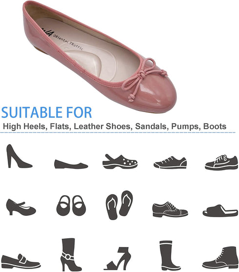 6 Pairs Gel Arch Support Cushions for Men & Women, Reusable Shoe Insoles for Flat Feet, Relieve Pressure and Pain