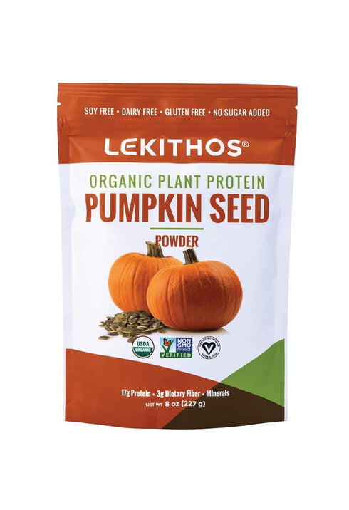 Lekithos Organic Pumpkin Seed Protein | 8 oz | 17g Protein | Certified USDA Organic, Vegan