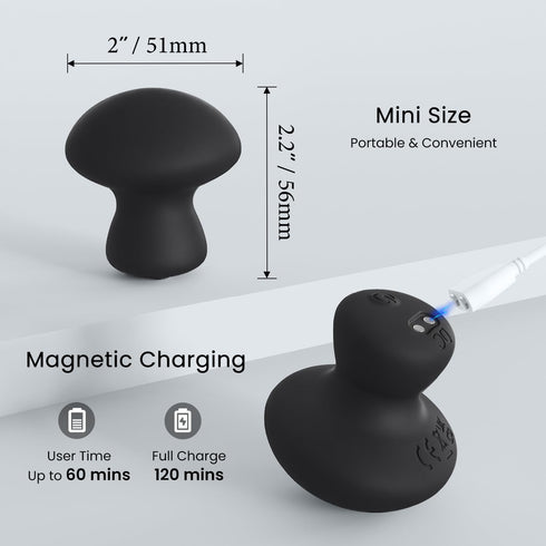 VITAMASS Handheld Massage Ball, Portable Waterproof Rechargeable Mini Massage Tool (Black)