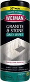 Weiman Granite Cleaner and Polish - 30 Wipes for Granite, Marble, Quartz, and More (Pack of 1)