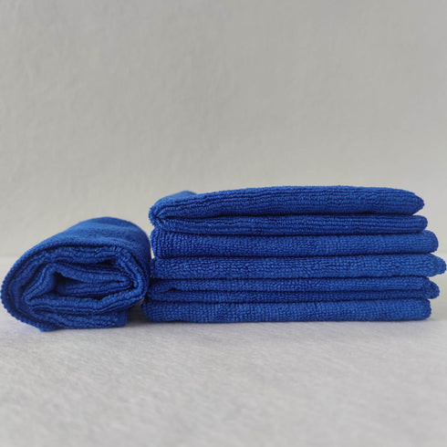 RSV Clean Microfiber Dish Towels 12" x 12" Inch, Blue, 20 Pack Premium Towels for Cleaning Glass, Kitchens, and