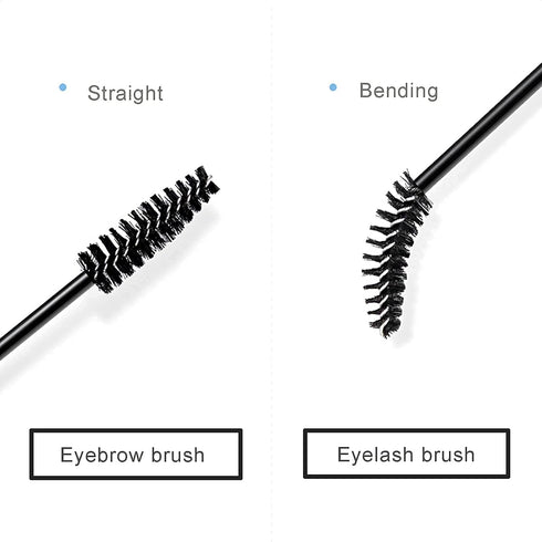 i-Laesh 100 Pcs Disposable Eyelash Brushes, Spoolies for Eyelash Extensions, Mascara Wands, Brow Makeup Supplies Kit
