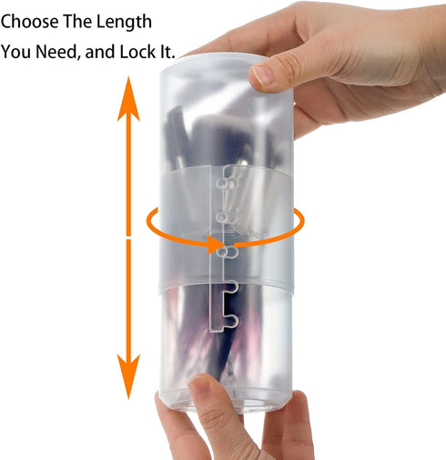 TOPZEA 4 Pack Retractable Makeup Brush Holders - Portable Cosmetic Organizer with Lid for Travel