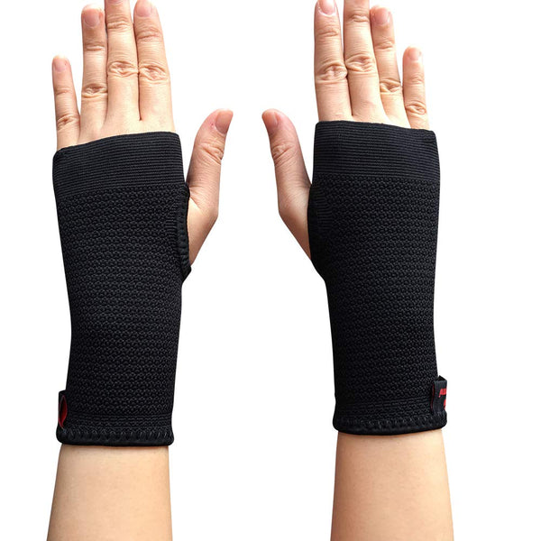 Kuangmi Compression Wrist Support Sleeve, Palm Hand Brace for Carpal Tunnel, Medium (Pack of 2)