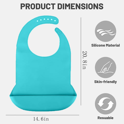 varlldibao 2 Pack Adult Bibs for Men & WomenAdjustable Adult Silicone Bib Washable Waterproof Bibs for Adults