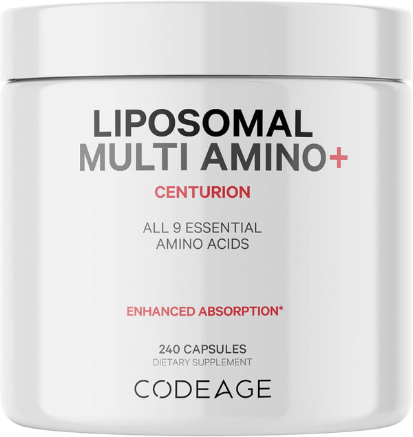 Codeage Multi Amino+ Supplement - BCAA & EAA with All 9 Essential Amino Acids, Vegan, 240 Capsules for Muscles Recovery