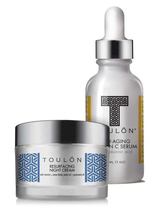 Vitamin C Anti Aging Skin Care Kits - Women Beauty Gifts: Vitamin C Serum with Hyaluronic Acid and Moisturizer