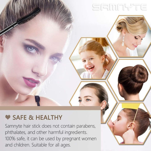 Samnyte Hair Wax Stick for Flyaways, Long-Lasting Hair Tamer Stick for Baby Hair Styling