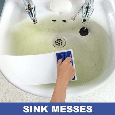 Handled Bath Scrubber, Heavy Duty Cleaning Sponge Scrub Brush, Non-Scratch for Shower and Tile