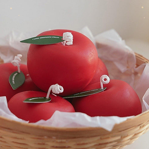 Luxylei Apples Shaped Scented Candle, Fruit Soy Wax Decorative Candle for Table, Aromatherapy Candles for Stress
