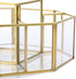 Hipiwe 360 Degree Rotating Glass Makeup Organizer, 5 Slots, Gold Metal Cosmetic Storage Display Holder