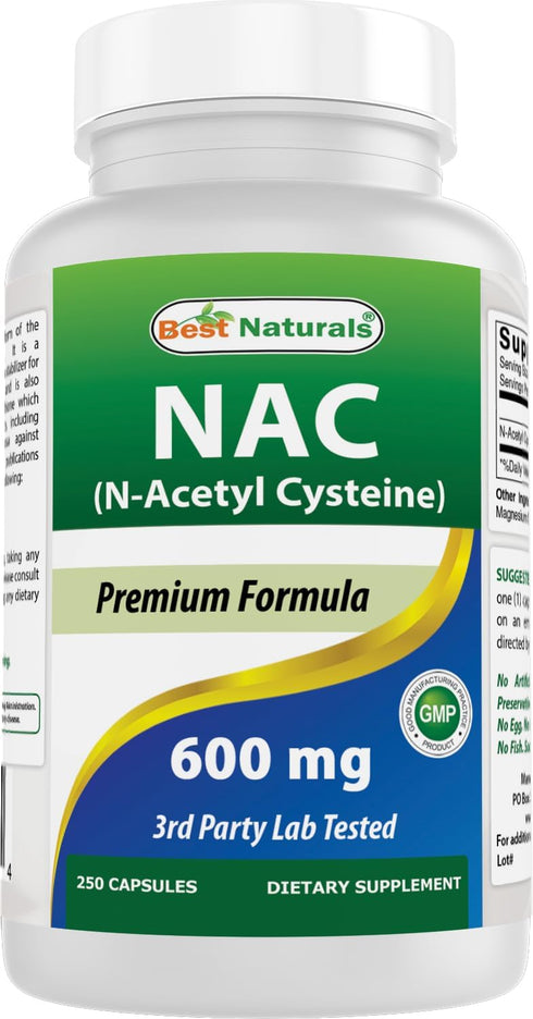 Best Naturals NAC - N Acetyl Cysteine 600 mg, 250 Capsules, Powerful Antioxidant