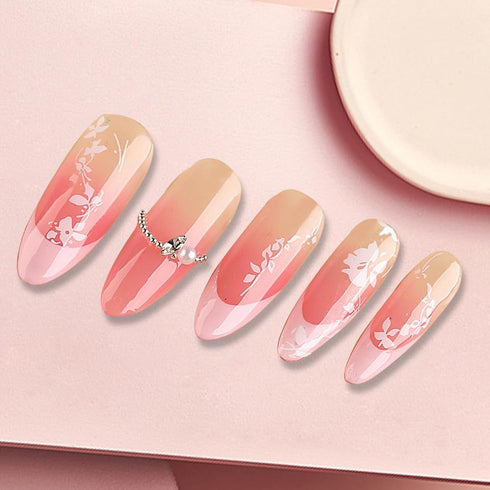 3D Nail Stickers, Plant Leaf Nail Art for Retro Botanical Designs, Flower Nail Decals for Spring Summer Nail Decor