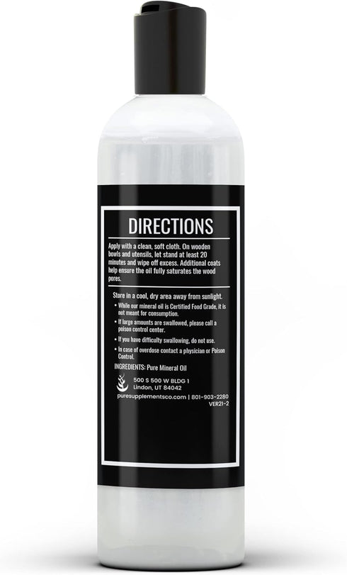 Pure Original Ingredients Mineral Oil - 16 oz for Cutting Boards, Butcher Blocks, Wood Utensils