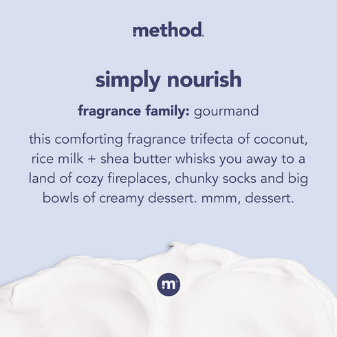 Method Body Wash, Simply Nourish, 28 oz (Pack of 1), Paraben and Phthalate Free, Biodegradable Formula