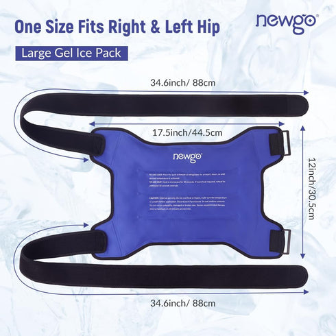 NEWGO Ice Pack for Hip Replacement Surgery - Gel Cold Pack for Hip Bursitis, Sciatica, Inflammation, Blue