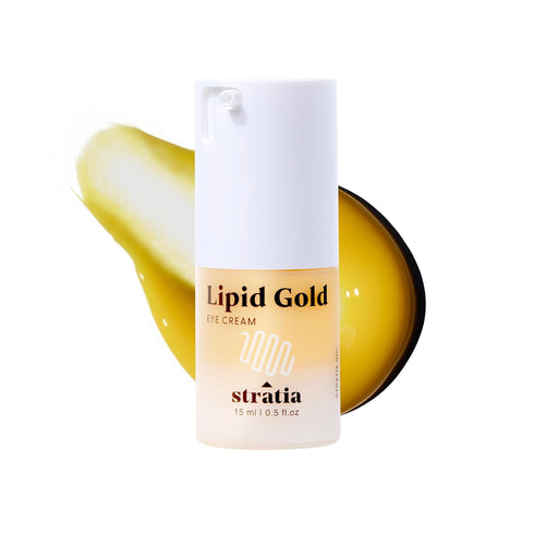 Stratia Lipid Gold Eye Cream, Moisturizer & Anti-Aging Skin Care for Dark Circles, Fine Lines, 0.5 fl. oz