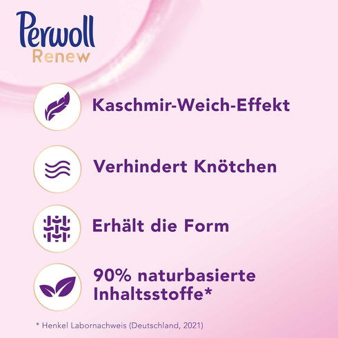 Perwoll Renew Liquid Detergent for Wool & Fine Fabric Care (1 x 21 Wash Loads) - Suitable for Wool, Silk and Fine