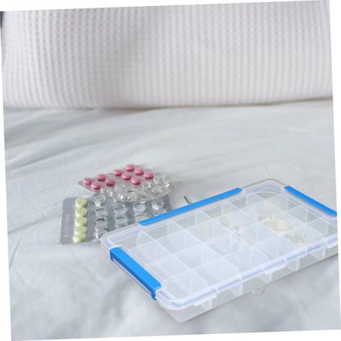 Space-Saving Medicine Stickers for Pill Box Travel-Friendly Pill Organizer Lightweight Grid Plastic Jewelry Storage