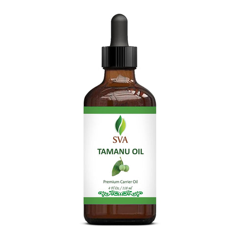 SVA Tamanu Oil - 4 Fl Oz – 100% Natural Cold Pressed Tamanu Oil for Face, Skin Care, Hair Care, Scalp Massage & Body