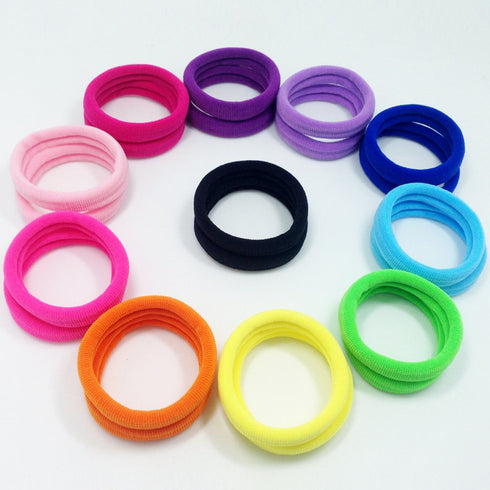 J-MEE Seamless Hair Bands, 100PCS Hair Ties, Ponytail Holders, Scrunchies for Thick Hair, No Crease Damage