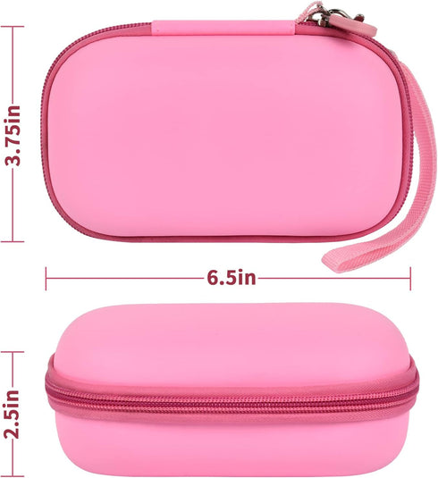 Portable 2 in 1 Pink Contact Lens Case and Glasses Case, Traveling Holder with Soak Storage Kit and Built-in Mirror