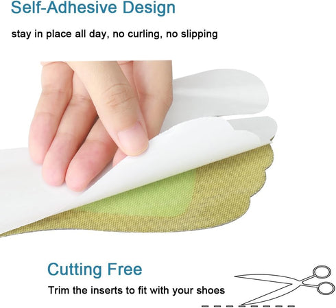2 Pairs Pigskin Flip Flop Insoles, Anti-Slip and Pain Relief, Self Adhesive Cushion Insert for Thong Sandals, High