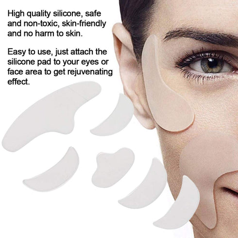 ZJchao 6Pcs Silicone Smile Patch Pad, Facial Wrinkle Patches for Reducing Eye and Mouth Wrinkles