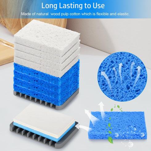 Mcyye 8PCS Pack Compressed Kitchen Sponges for Household Use, Premium Dish Sponges Kitchen Natural, Non Scratch