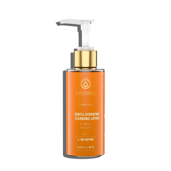 Hylunia Skincare Gentle Cleansing Lotion 5.1 oz with Hyaluronic Acid & Olive Oil Squalene – Hydrating, Non-Drying