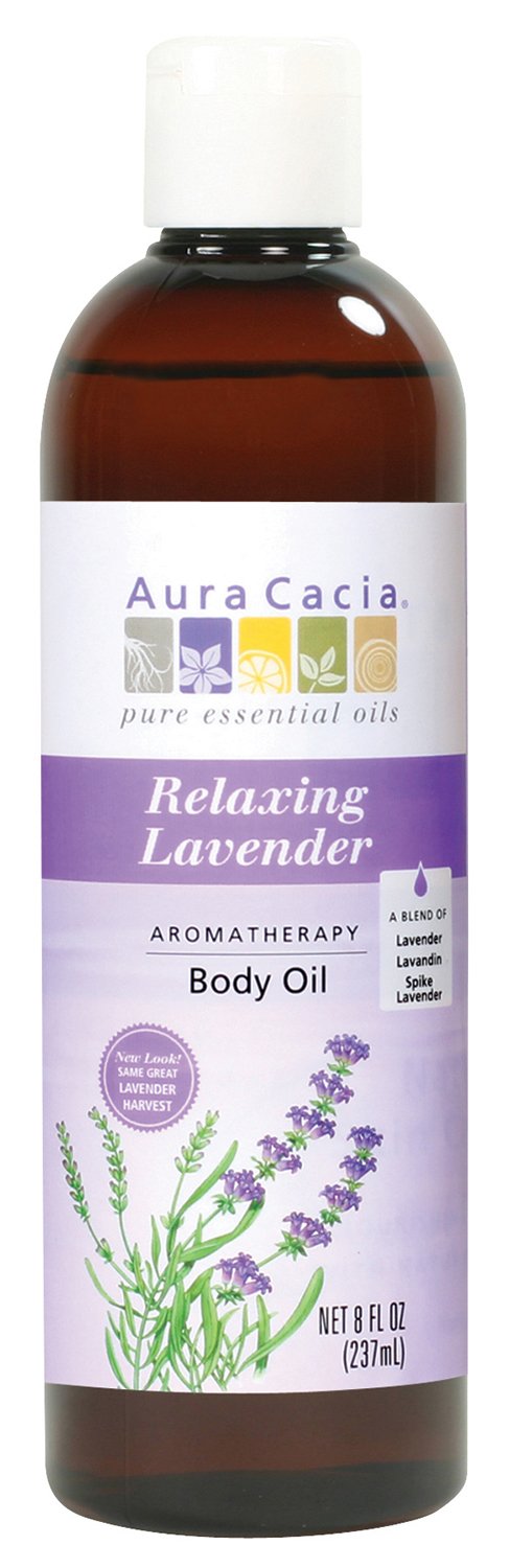 Aura Cacia Body Oil, Relaxing Lavender, 8 Fluid Ounce (2 Pack)