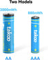 TAKOO 4/8 Pack, 1.5V 3000mWh/880mWh 1.5H 1000 8 Pack) Lithium AA/AAA Batteries Rechargeable Double A/Triple A Battery