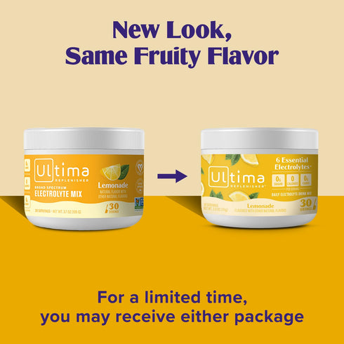 Ultima Replenisher Daily Electrolyte Powder Drink Mix – Sugar Free Lemonade, 30 Servings